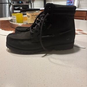 Timberland Black Moc-Toe Boots